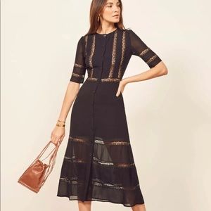 NWT Sold Out Reformation Surrey Dress. Blk SZ 12